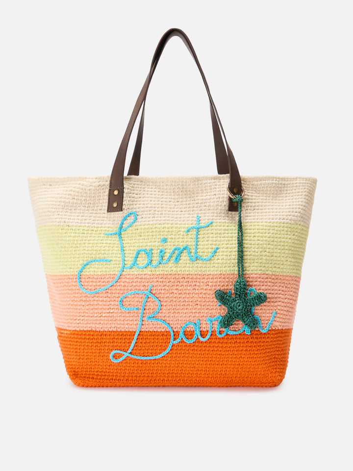 Charm da borsa a forma di stella marina in rafia