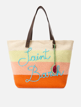 Taschenanhänger mit Wassermelone aus Bast