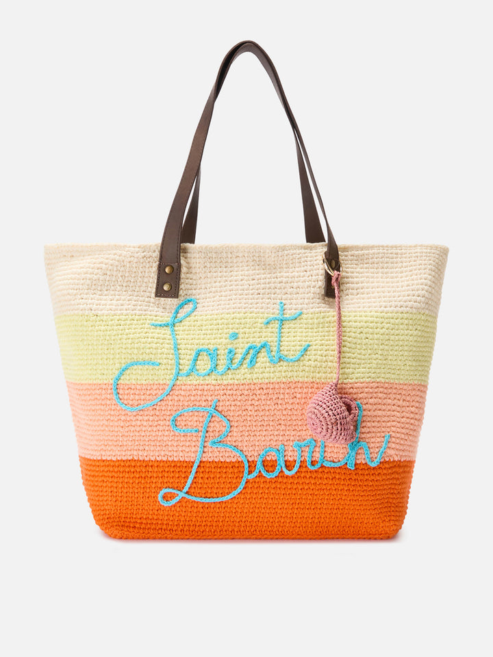 Taschenanhänger mit Mini-Tasche aus Bast