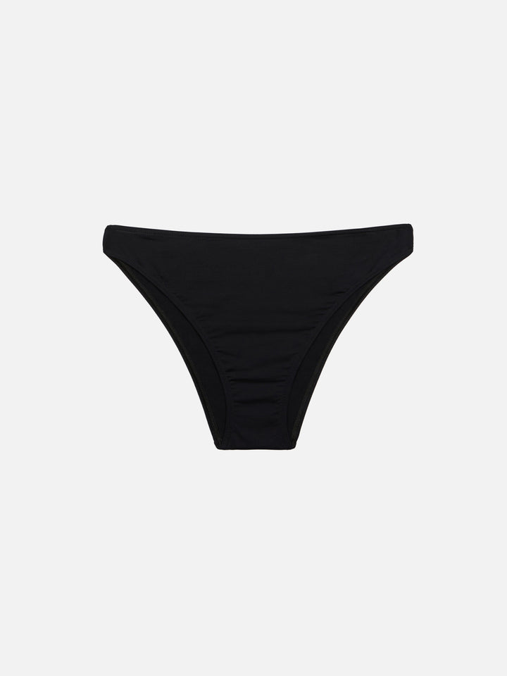 Bandeau bikini Rebby Sibilla with high-waist high-leg swim briefs in black