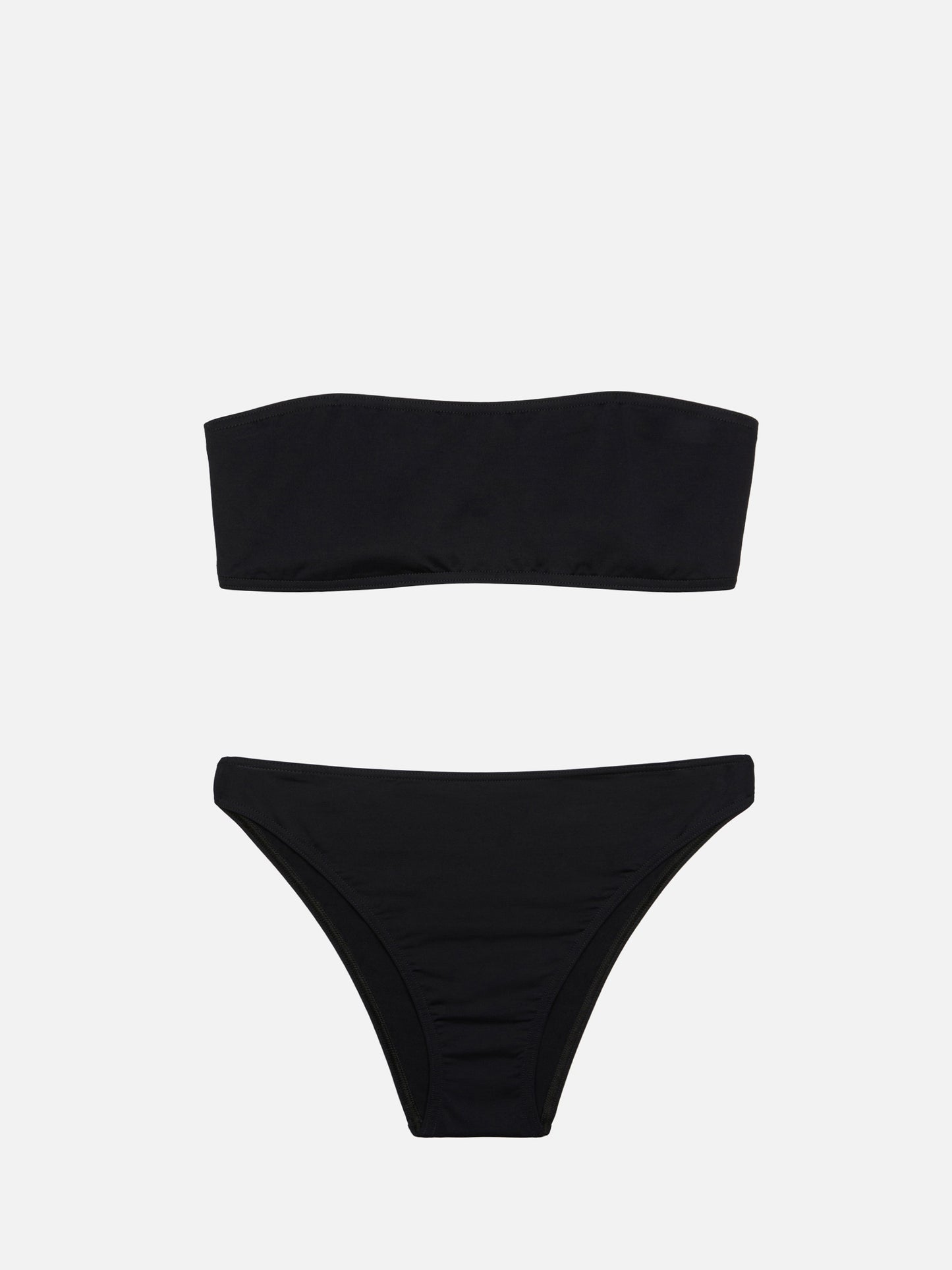 Bandeau bikini Rebby Sibilla with high-waist high-leg swim briefs in black