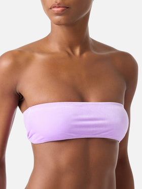 Top de bikini bandeau efecto terciopelo Rebby 