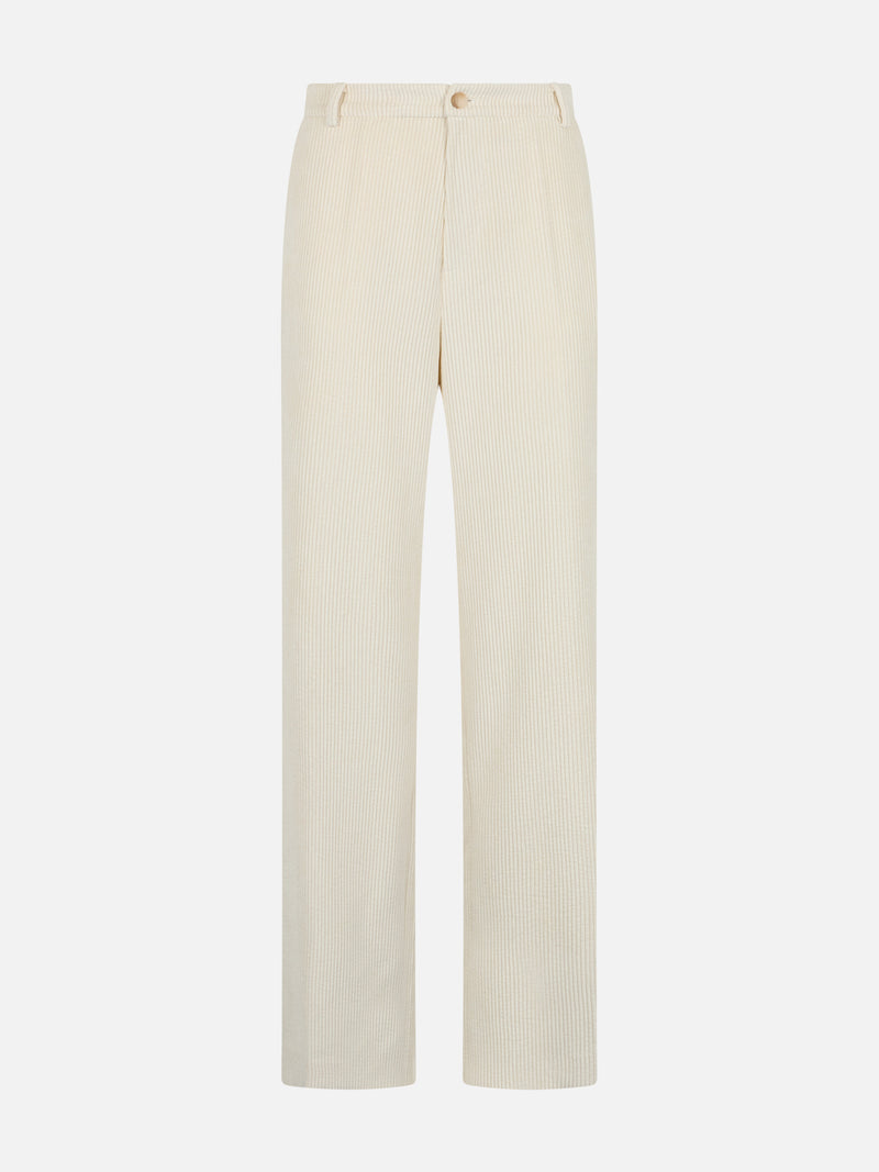 Pantalone da donna Rebella velluto a coste beige