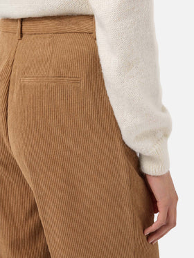 Rebella Hose mit weitem Bein aus camelbraunem Cord 