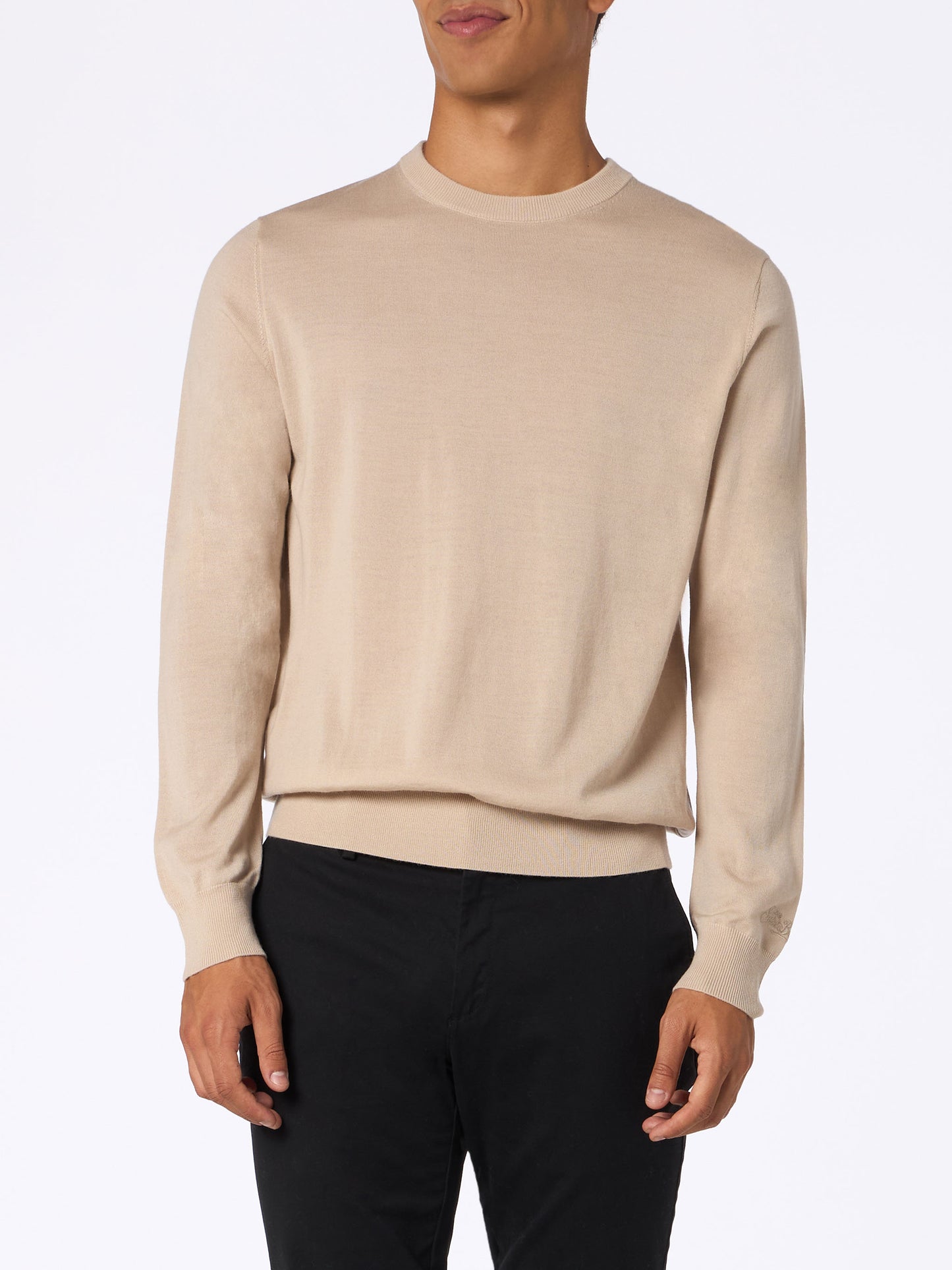 Man beige merino wool sweater Regent - MC2 Saint Barth