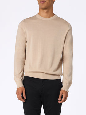 Man beige merino wool sweater Regent - MC2 Saint Barth