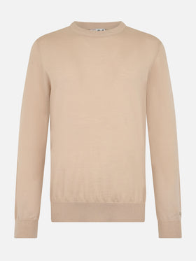 Man beige merino wool sweater Regent - MC2 Saint Barth