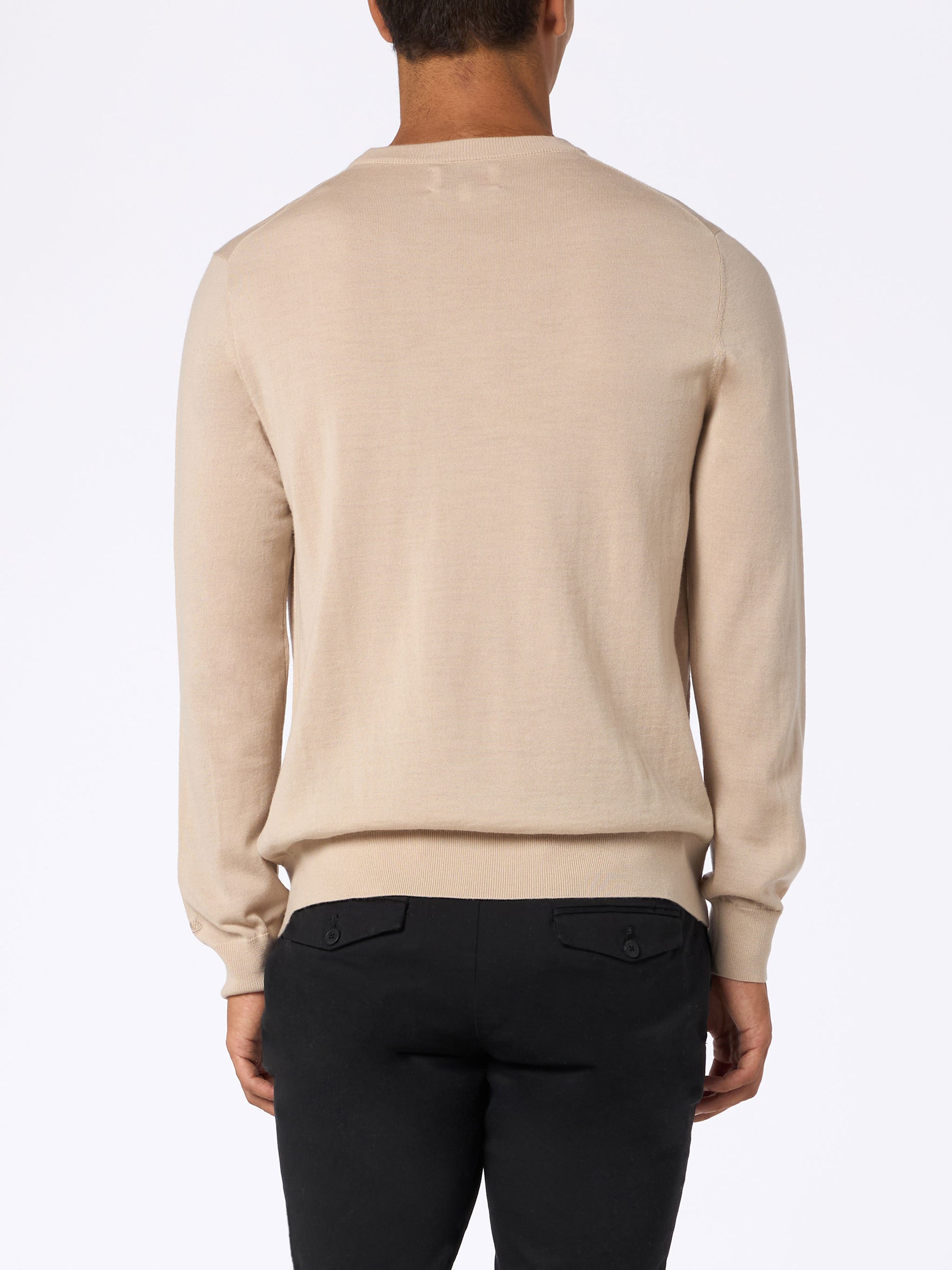 Man beige merino wool sweater Regent - MC2 Saint Barth