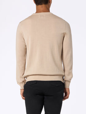 Man beige merino wool sweater Regent - MC2 Saint Barth