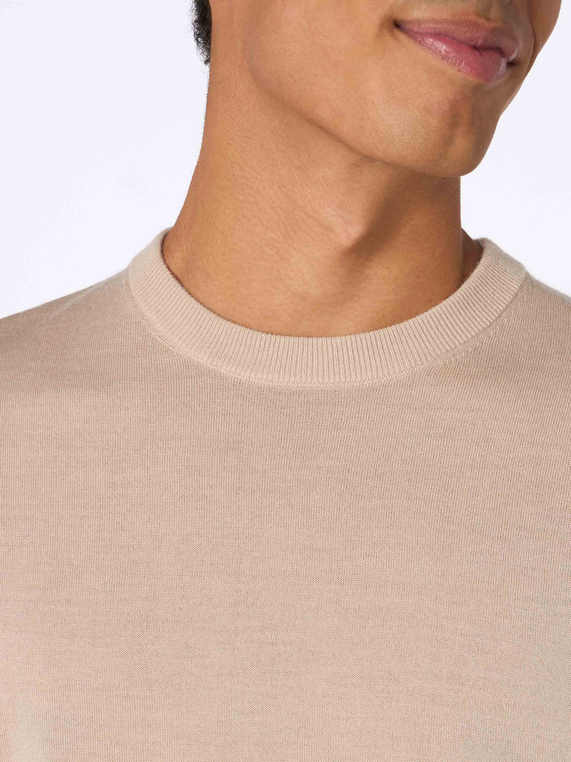 Beiger Pullover aus Merinowolle für Herren von Regent