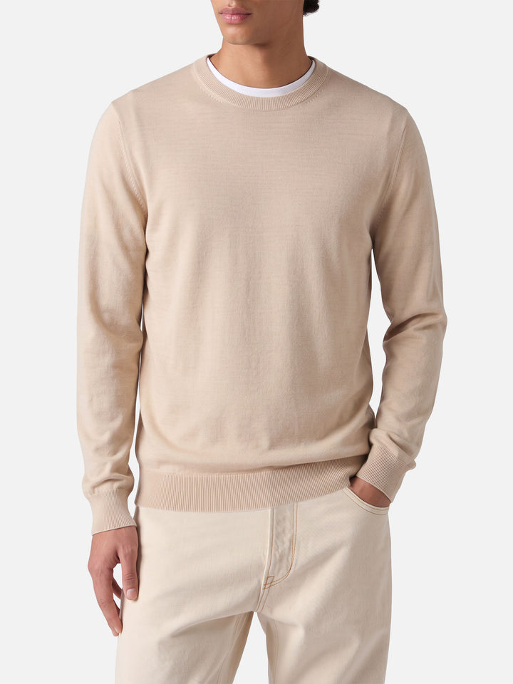 Pull beige Regent en 100 % MERINO WOOL 