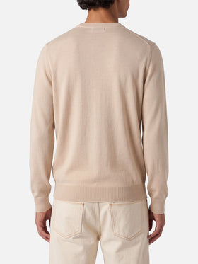 Pull beige Regent en 100 % MERINO WOOL 