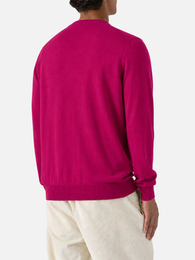 Pull à col rond Regent en MERINO WOOL 100% peony 