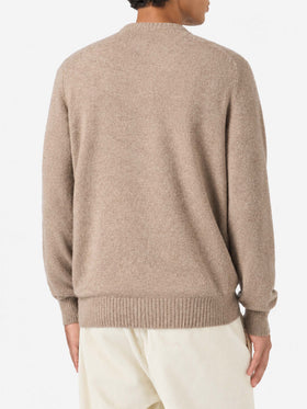 Rundhalspullover Regent in Kaki STRETCH ALPACA 