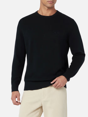 Man black cashmere blend crewneck sweater Regent