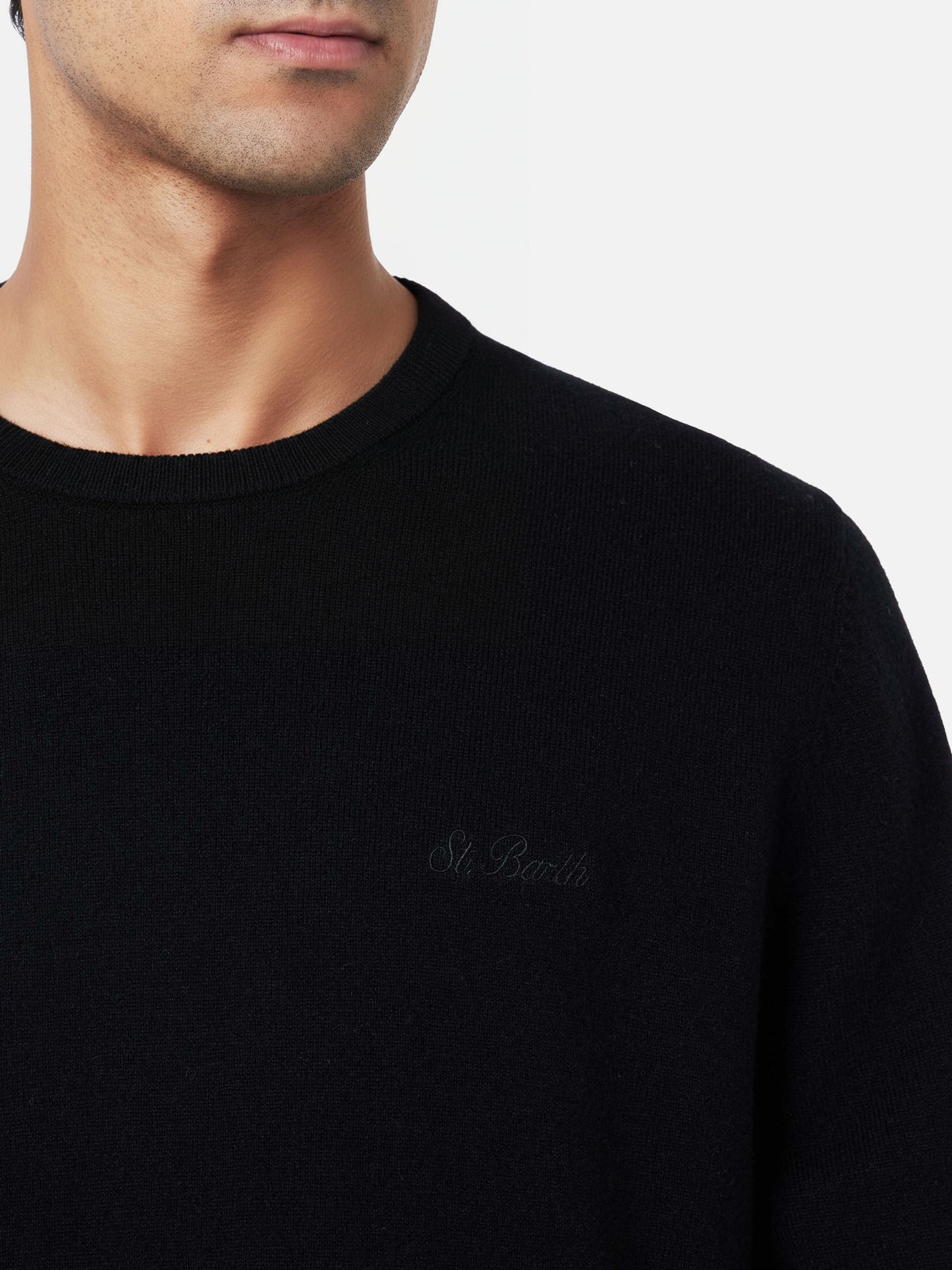 Man black cashmere blend crewneck sweater Regent