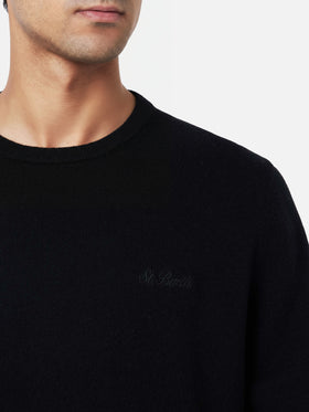 Man black cashmere blend crewneck sweater Regent