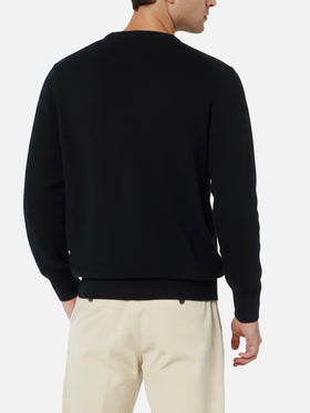 Man black cashmere blend crewneck sweater Regent