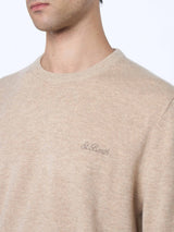 Man beige crewneck cashmere blend sweater Regent