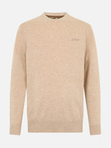 Man beige crewneck cashmere blend sweater Regent