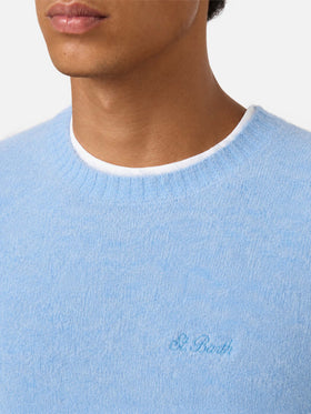 Rundhalspullover Regent in ALPACA STRETCH azzurro 