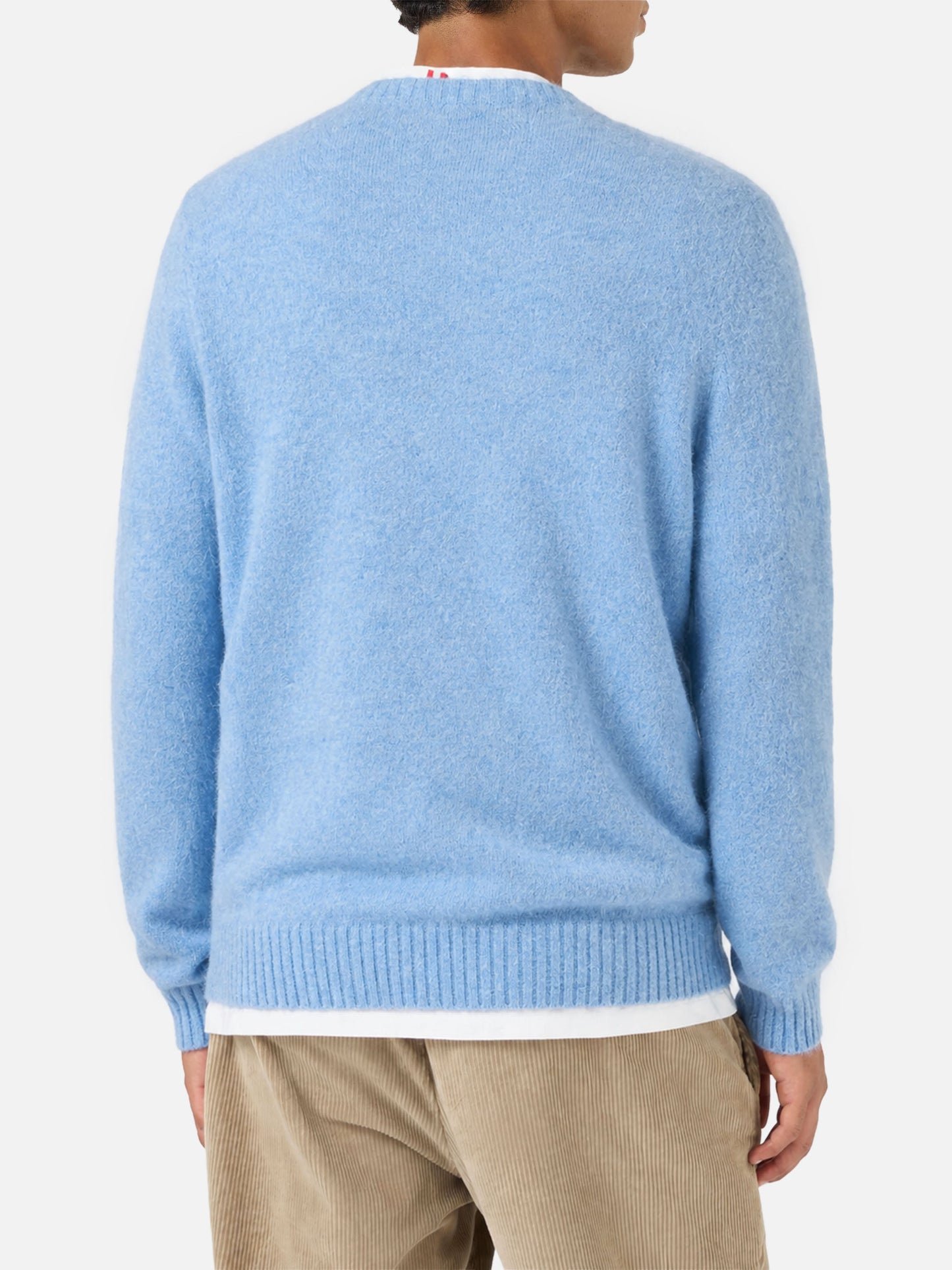 Rundhalspullover Regent in ALPACA STRETCH azzurro 