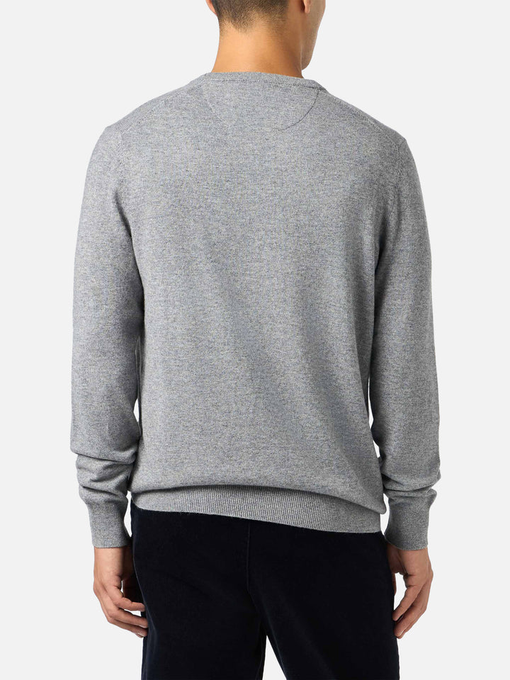 Crewneck sweater Regent in mélange grey BLENDED CASHMERE