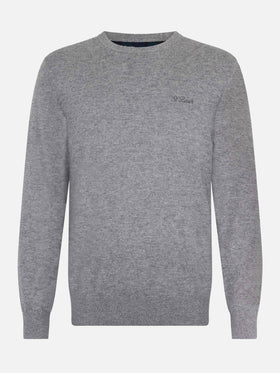 Crewneck sweater Regent in mélange grey BLENDED CASHMERE