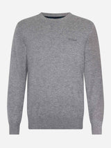 Maglione girocollo in misto cashmere grigio mélange da uomo Regent