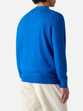 Maglione girocollo Regent in MISTO CASHMERE bluette