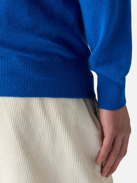 Maglione girocollo Regent in MISTO CASHMERE bluette