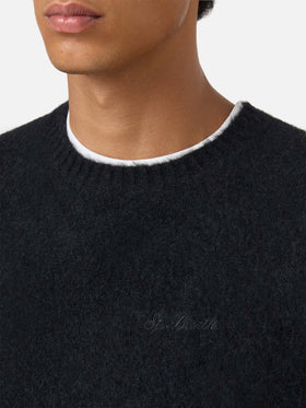 Maglione girocollo Regent in ALPACA STRETCH nera