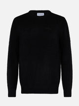 Man black crewneck stretch sweater Regent