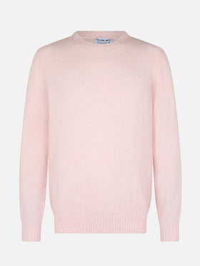 Man pink crewneck stretch sweater Regent - MC2 Saint Barth