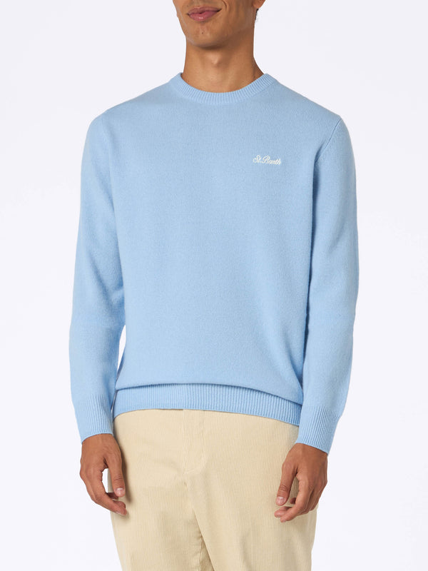 Maglione da uomo in lambswool azzurro Regent