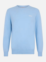 Maglione da uomo in lambswool azzurro Regent