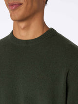 Maglione da uomo in lambswool verde militare Regent