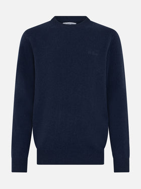 Man navy blue lambswool sweater Regent - MC2 Saint Barth