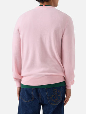 Maglia girocollo Regent rosa in cashmere