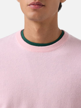 Maglia girocollo Regent rosa in cashmere