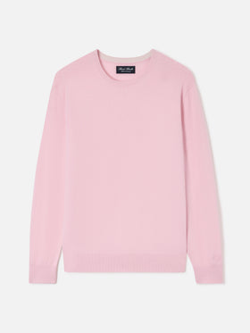 Maglia girocollo Regent rosa in cashmere
