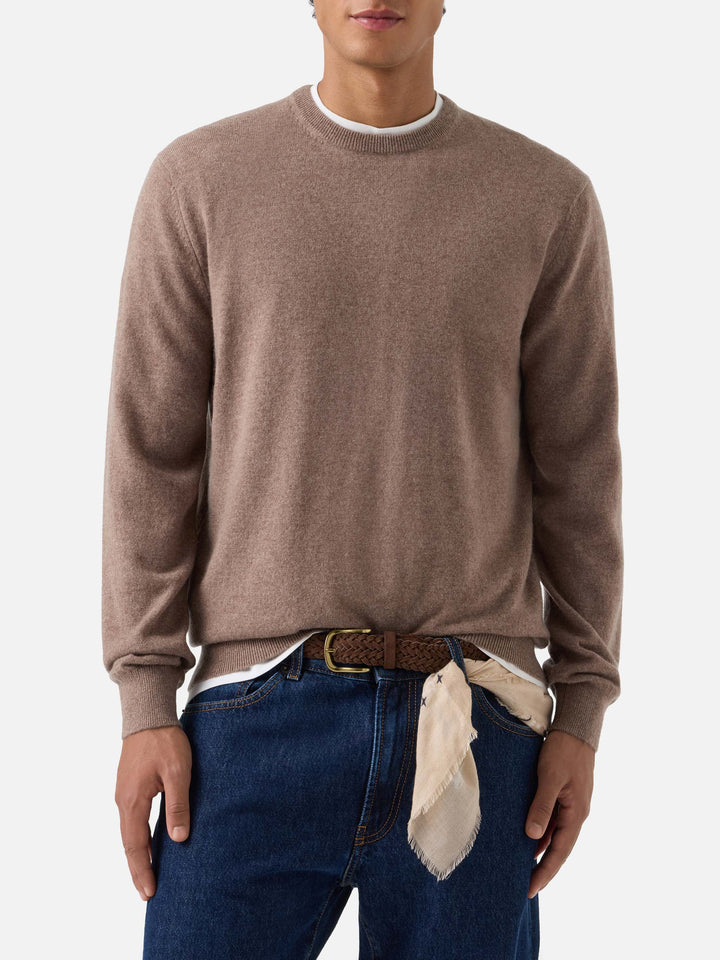 Sweat col rond Regent en camel 
