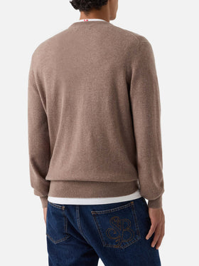 Sweat col rond Regent en camel 