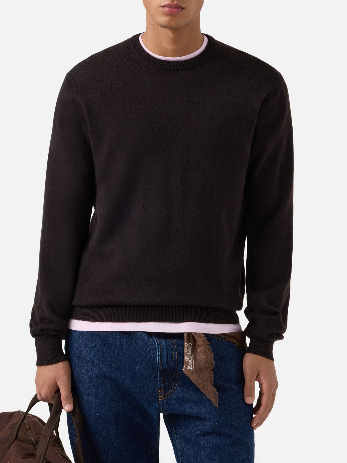 Crewneck Regent aus braunem Cashmere 
