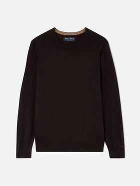 Crewneck Regent aus braunem Cashmere 