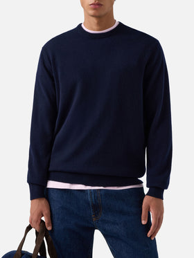 Maglia girocollo Regent blu navy in cashmere