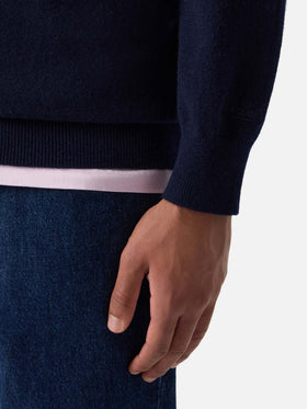 Maglia girocollo Regent blu navy in cashmere