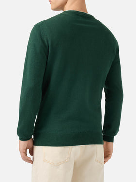 Maglione Regent in 100% CASHMERE verde scuro