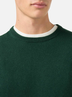 Maglione Regent in 100% CASHMERE verde scuro