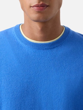Crewneck Regent aus leuchtendem blue Kaschmir 